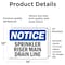 Signmission Sprinkler Riser Main Drain Line, 14 in W x Rectangle, Vinyl Decal OS-2PACK-NS-D-1014-L-18402 - alternate 4
